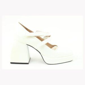 Nodaleto Size 40 Ceramic Patent Leather Bulla Babies Platforms 47n321s